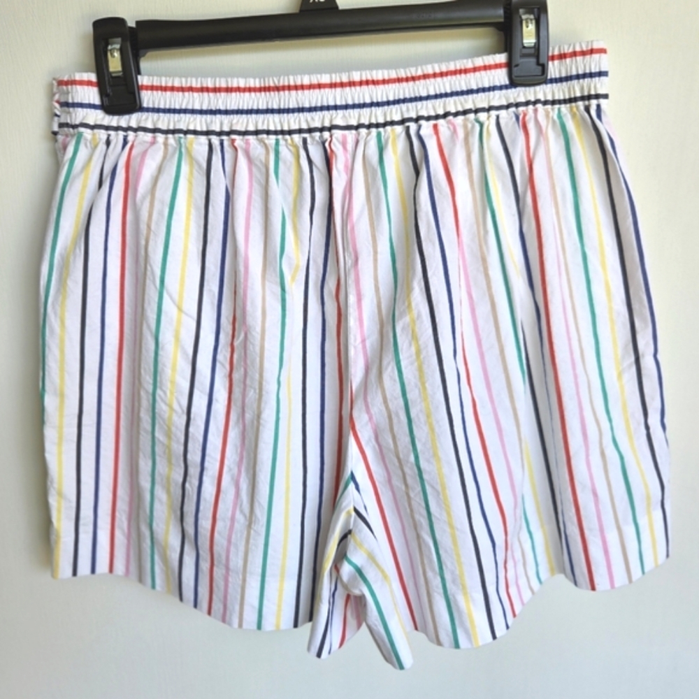 J. Crew Striped Tie Waist Shorts Multicolor Stripe Size-8 - Picture 7 of 8
